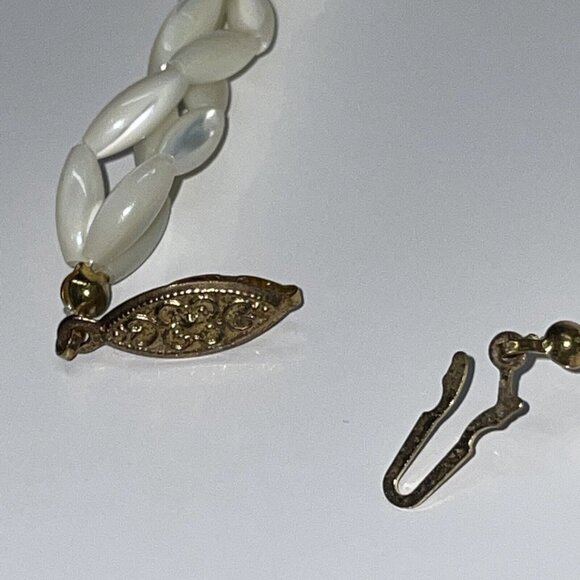 VTG Muli-Strand Rice Twisted Mother of Pearl Jade Coral Necklace & Bracelet N6 - Picture 8 of 11